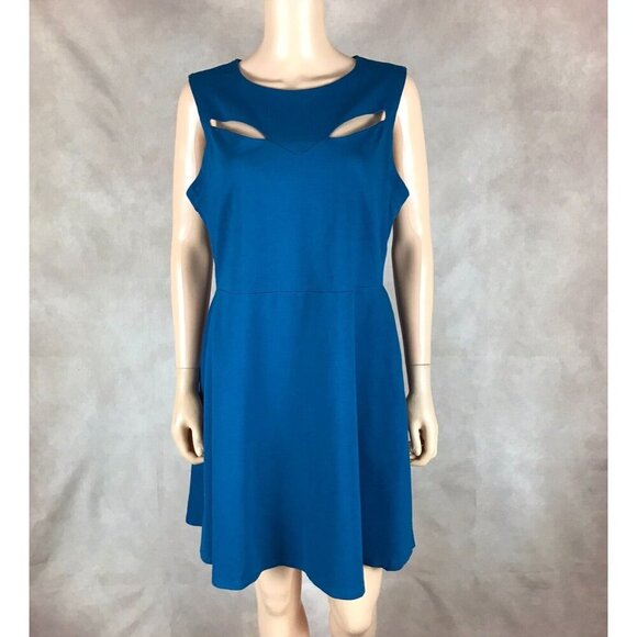 MONTEAU Sleeveless Teal Fit and Flare Dress NEW Size 1X - Picture 4 of 10